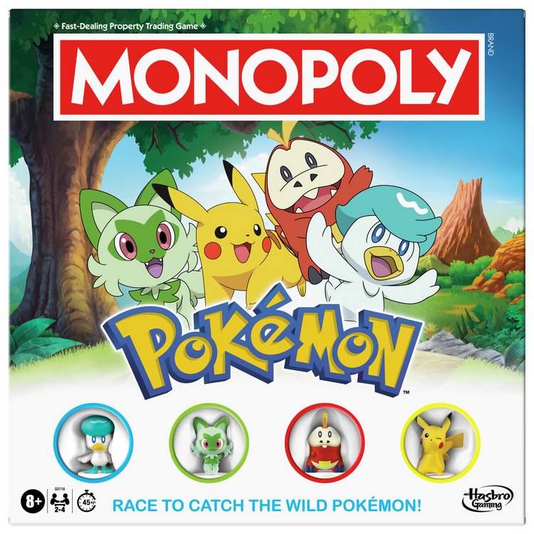 Hasbro Monopoly Pokémon edition board game, imported from the UK