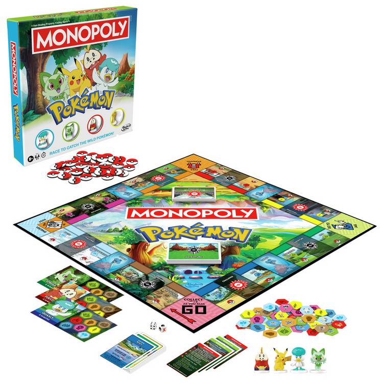 Hasbro Monopoly Pokémon edition board game, imported from the UK