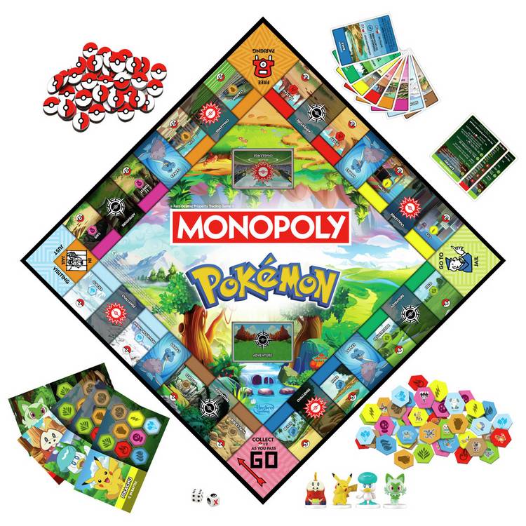 Hasbro Monopoly Pokémon edition board game, imported from the UK