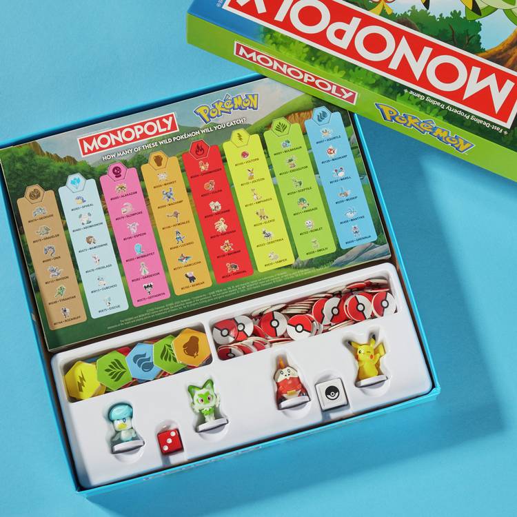 Hasbro Monopoly Pokémon edition board game, imported from the UK