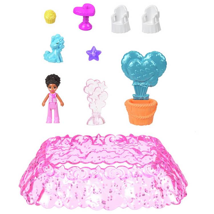 Polly Pocket Lamb Compact playset with micro doll and unicorn, UK version