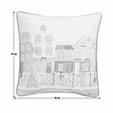 Argos Home Christmas cushion lilac houses scene 43x43cm (British brand)