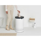 Brabantia 60 litre white laundry bin, imported from the UK