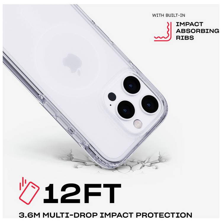 Tech21 EvoClear clear case for iPhone 16 Pro, imported from the UK