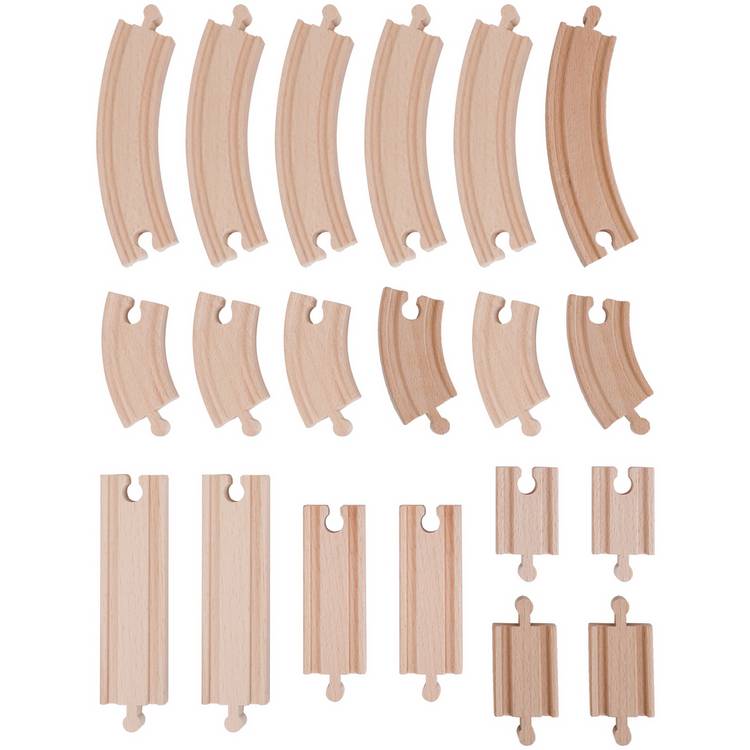 Chad Valley wooden train extension pack 20 pieces (British brand)