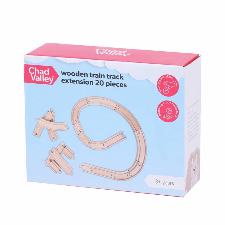 Chad Valley wooden train extension pack 20 pieces (British brand)
