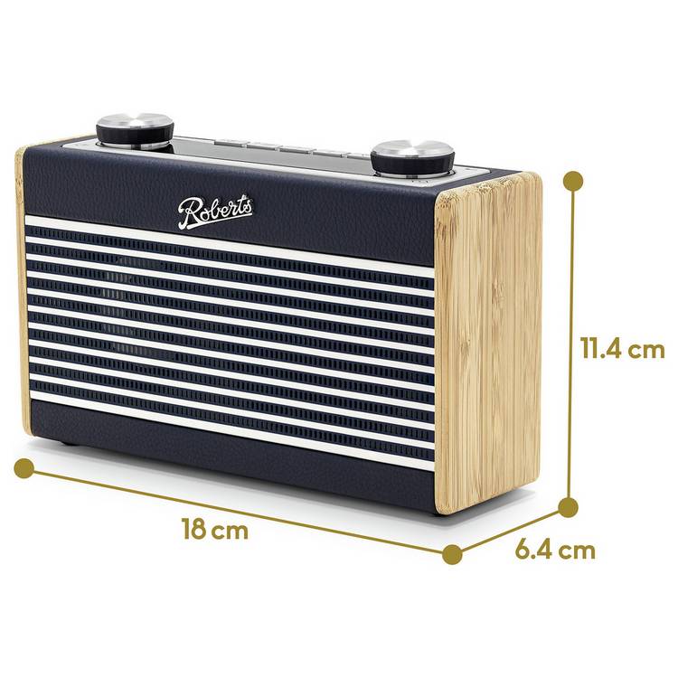 Roberts Rambler Uno DAB/FM Bluetooth radio in navy blue, imported from the UK