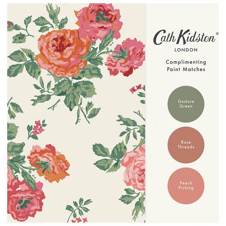 Cath Kidston Archive Rose Pink Blooms wallpaper - British product