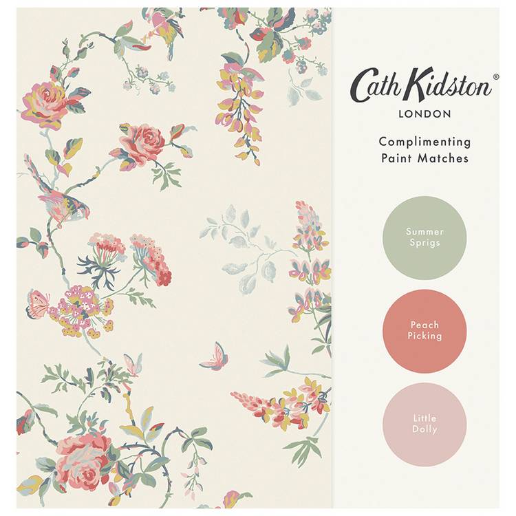 Cath Kidston Birds and Roses Spring wallpaper, UK version