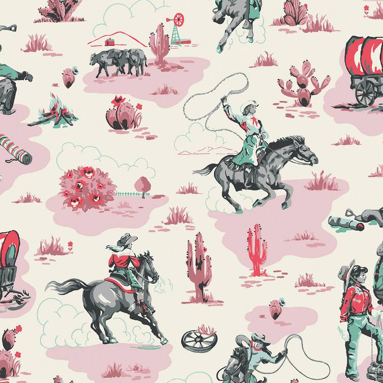 Cath Kidston Cowgirls Pink wallpaper (British brand)