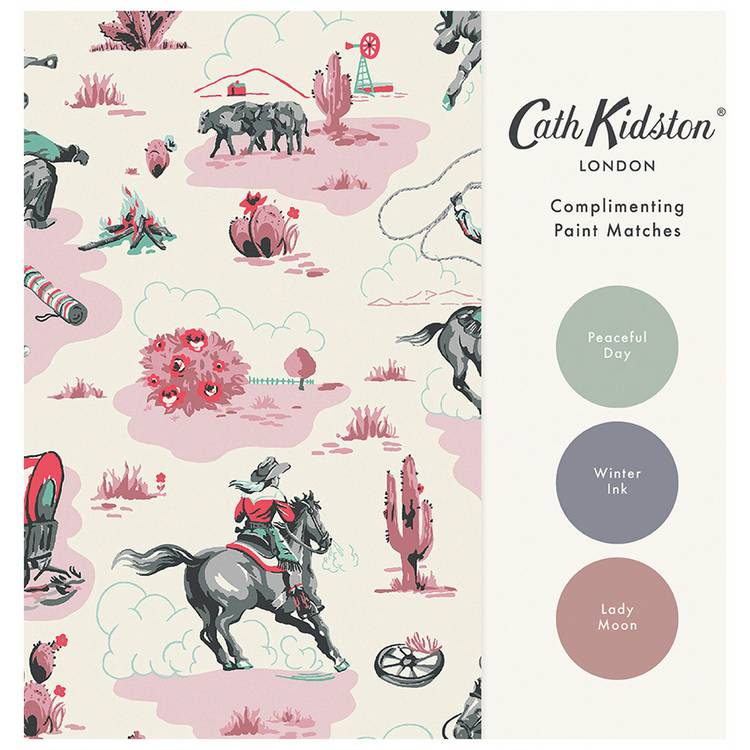 Cath Kidston Cowgirls Pink wallpaper (British brand)