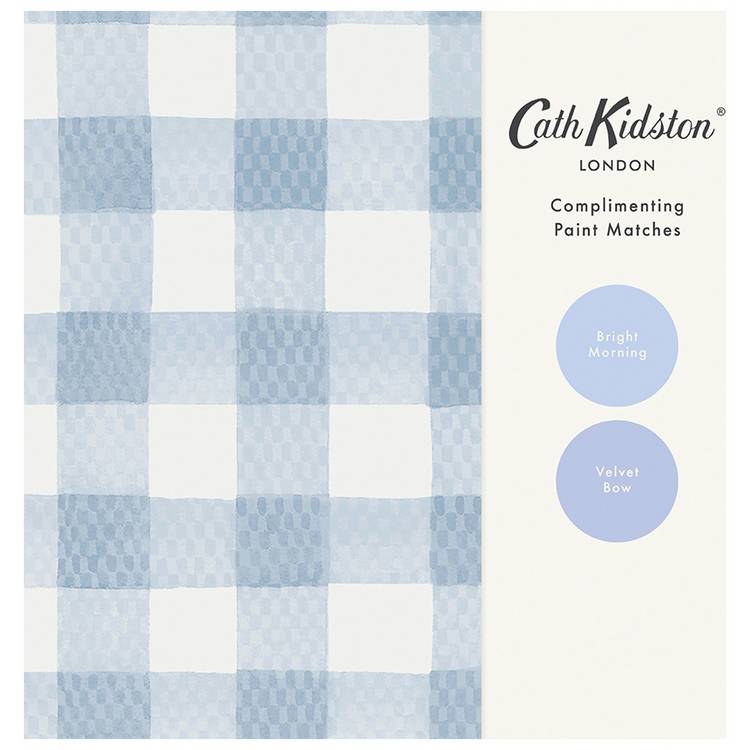 Cath Kidston gingham blue wallpaper roll - British product