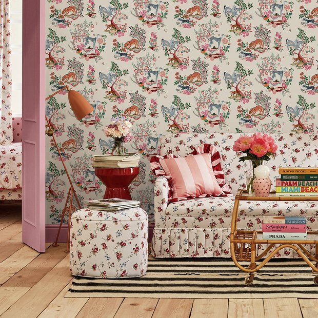 Cath Kidston Painted Kingdom wallpaper, imported from the UK