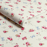 Cath Kidston Rose & Bows cream wallpaper 52cm x 10m, UK version