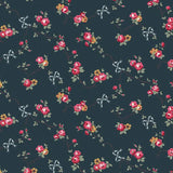Cath Kidston Rose and Bows navy blue wallpaper - British product