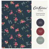 Cath Kidston Rose and Bows navy blue wallpaper - British product