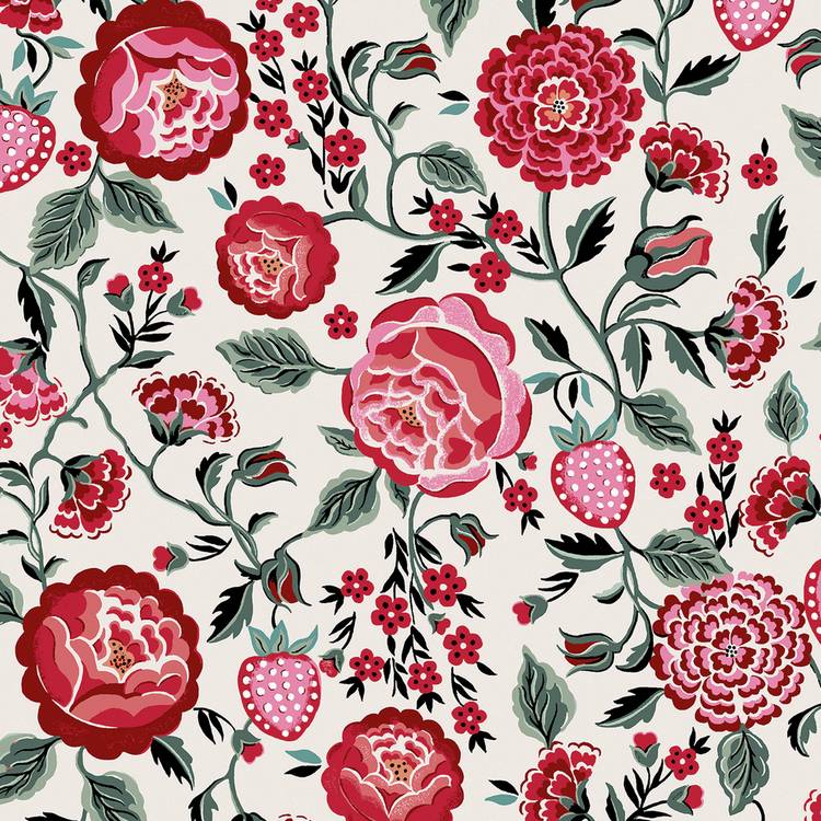 Cath Kidston wallpaper Strawberry Garden Rose - British product