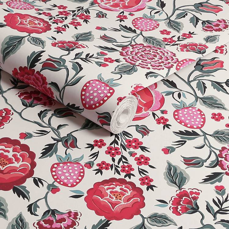 Cath Kidston wallpaper Strawberry Garden Rose - British product
