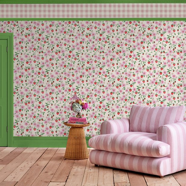 Cath Kidston Strawberry Spring wallpaper matt finish (British brand)