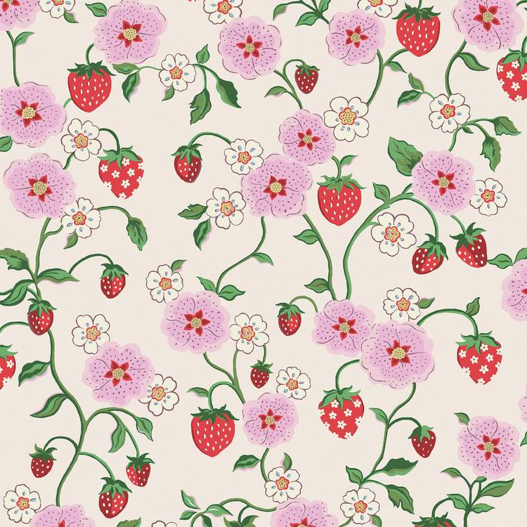 Cath Kidston Strawberry Spring wallpaper matt finish (British brand)