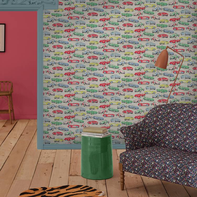 Cath Kidston vintage car wallpaper roll 52cm x 10m (British brand)