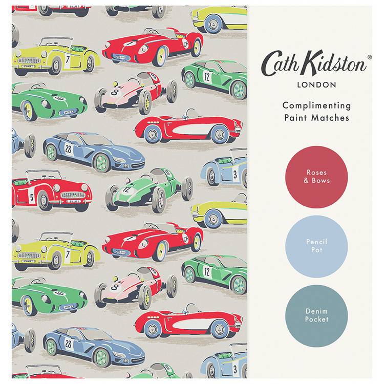 Cath Kidston vintage car wallpaper roll 52cm x 10m (British brand)