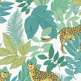 Envy Cheetin Day green wallpaper roll, imported from the UK