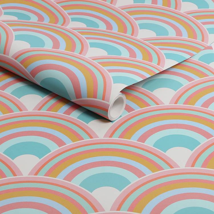 Envy Curve Sky themed wallpaper multicoloured roll - British product
