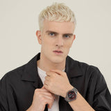 HUGO Grail Sport watch with grey stainless steel bracelet 44mm (British brand)