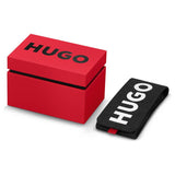 HUGO Grail Sport watch with grey stainless steel bracelet 44mm (British brand)