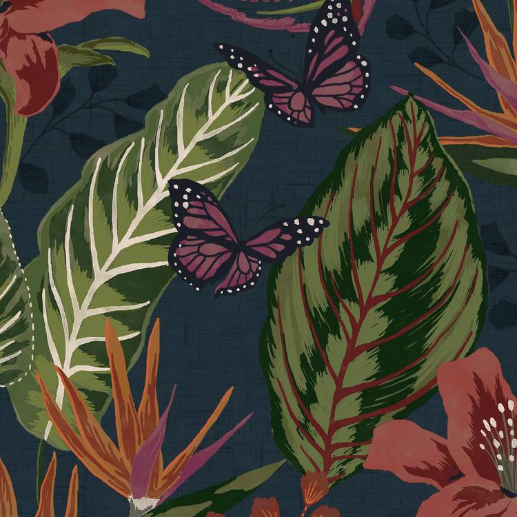 Envy Eden Night wallpaper navy blue, imported from the UK