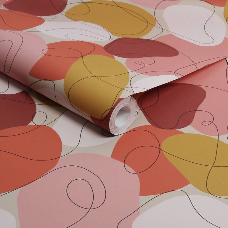 Envy Mood Peachy Pink wallpaper roll, imported from the UK