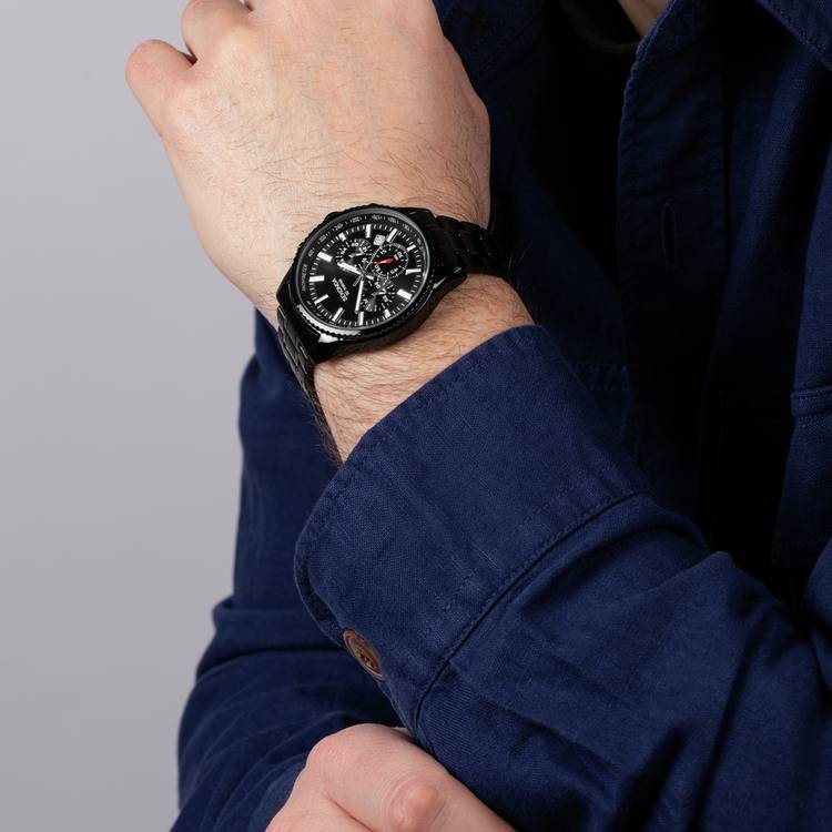 Sekonda men's watch black stainless steel bracelet, imported from the UK