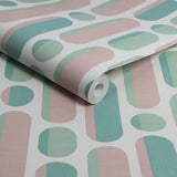 Envy Morse rose and sage wallpaper cream roll, UK version