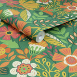 Envy Oopsy Daisy Ochre multicoloured wallpaper, UK version