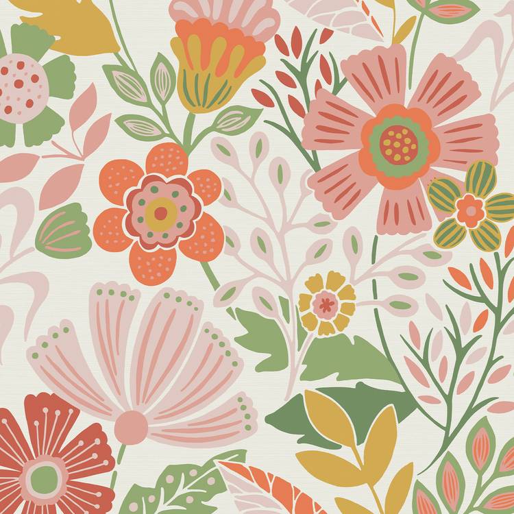 Envy Oopsy Daisy tropical floral wallpaper roll, UK version