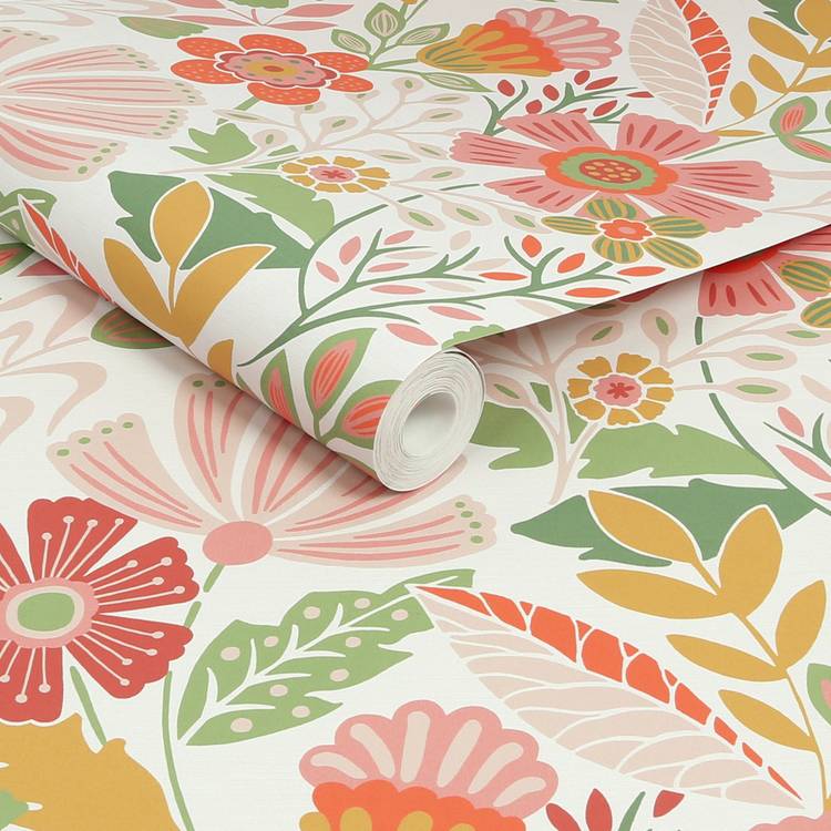 Envy Oopsy Daisy tropical floral wallpaper roll, UK version