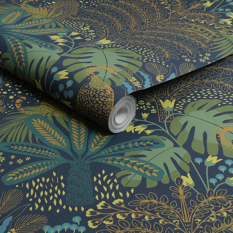 Envy Savannah Fauna natural wallpaper green roll 52cm x 10m, imported from the UK