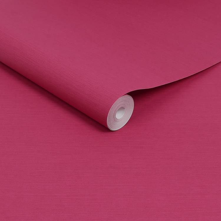 Envy Stitch Please Raspberry wallpaper in pink, imported from the UK
