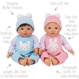 Tiny Treasures twin baby dolls 17 inches - British product