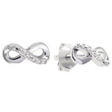 Argos Revere Sterling Silver Diamond Infinity Stud Earrings 0.02ct- Buy online at McGrocer