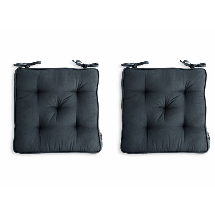 Habitat black seat cushions set of 2 40cm (British brand)
