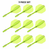 Winmau Fusion dart flight and shaft in neon yellow - British product