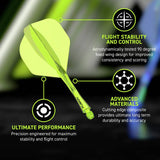 Winmau Fusion dart flight and shaft in neon yellow - British product