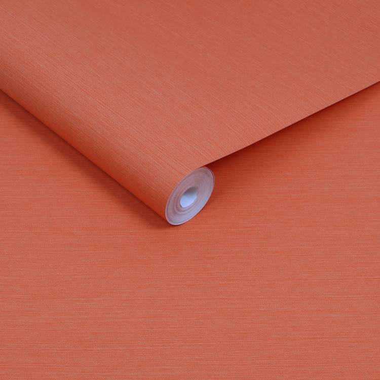 Envy Stitch Please Terracota Orange wallpaper roll (British brand)
