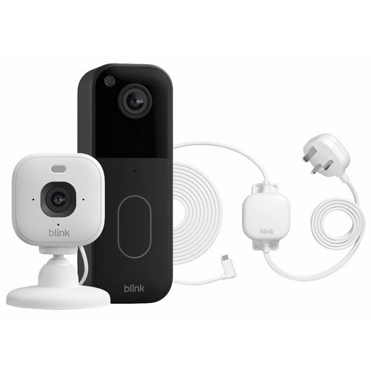 Blink Video Doorbell & Blink Mini 2K+ Security Camera with Power Adaptor