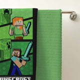 Minecraft beach towel green 140x70cm - British product