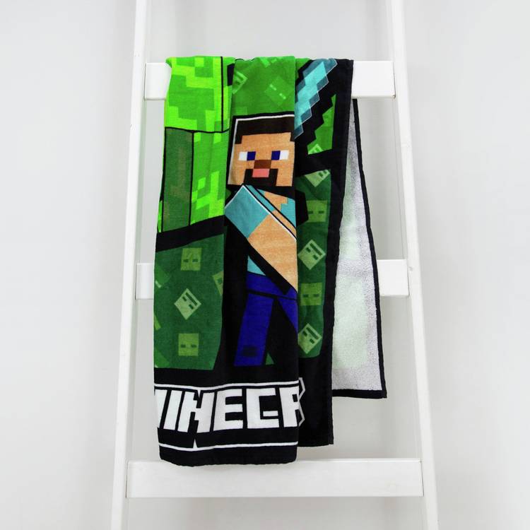 Minecraft beach towel green 140x70cm - British product