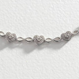 Revere sterling silver diamond heart bracelet 0.05ct, UK version