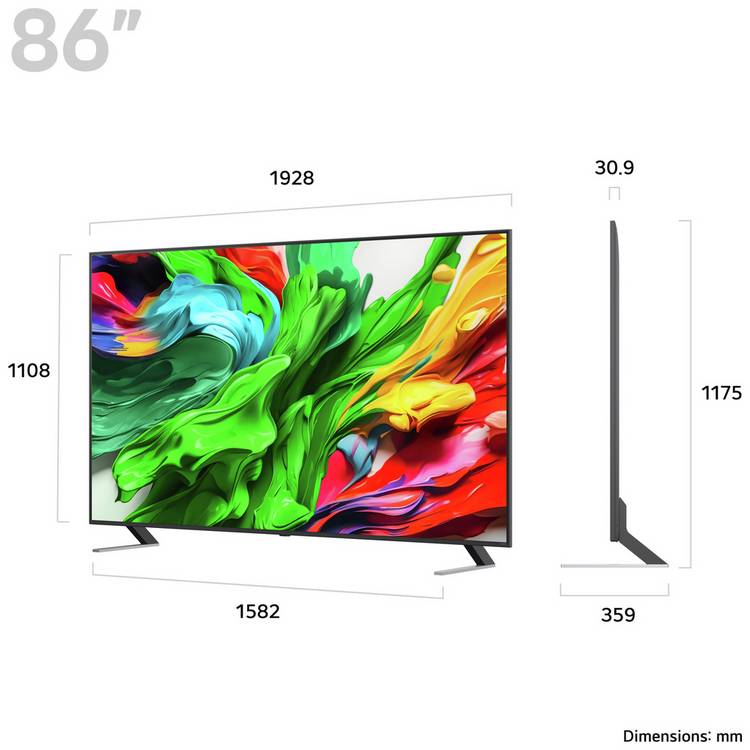 LG QNED evo AI MiniLED 4K Smart TV 86 inch, UK version